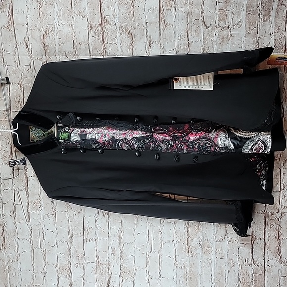 Two old hippies threads black jacket large nwt